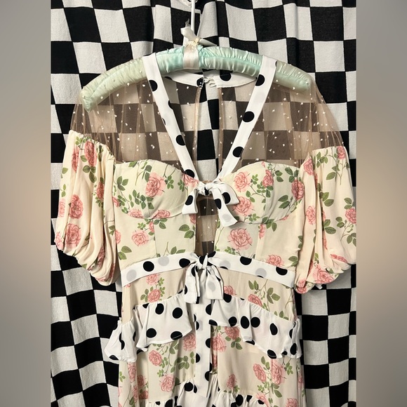 For Love And Lemons Butterscotch Tiered Mini Dress - Picture 5 of 16